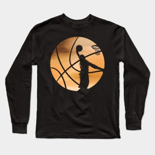 Sundown Basketball Dunkin Shadow Basket Board Long Sleeve T-Shirt